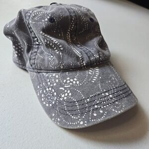 Lucky Jean Hat‎ Gray Grey White Adjustable Baseball Cap LUCKY
